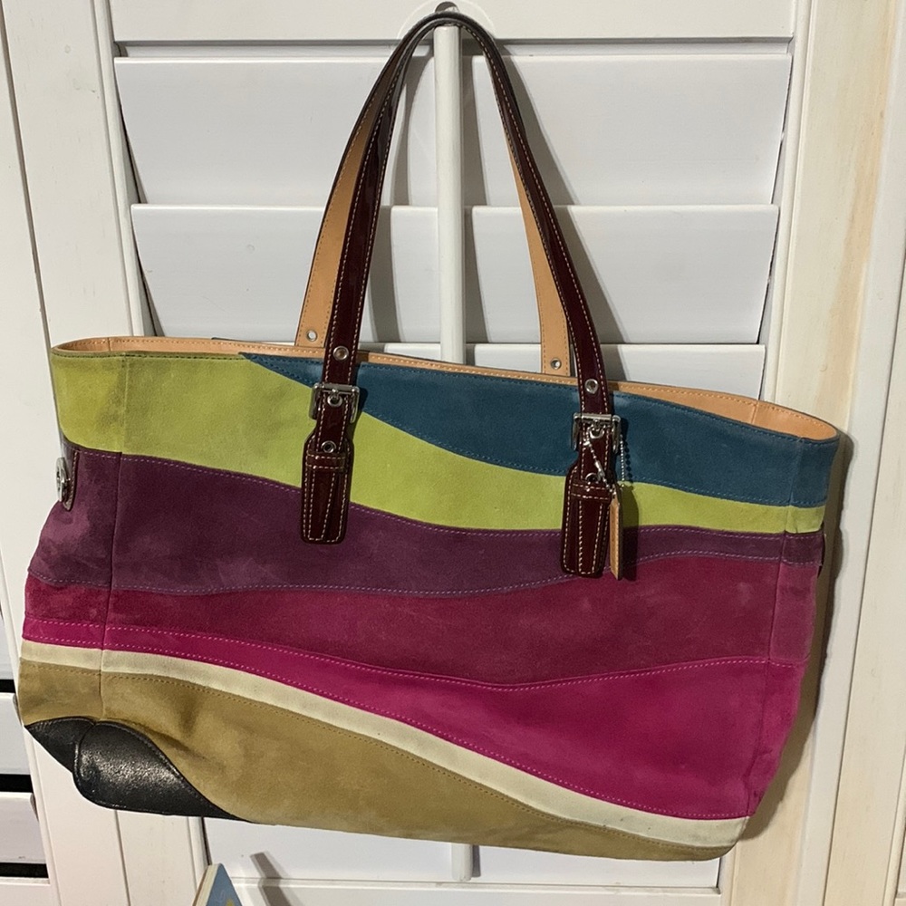 Coach Multicolor Wave Suede purse